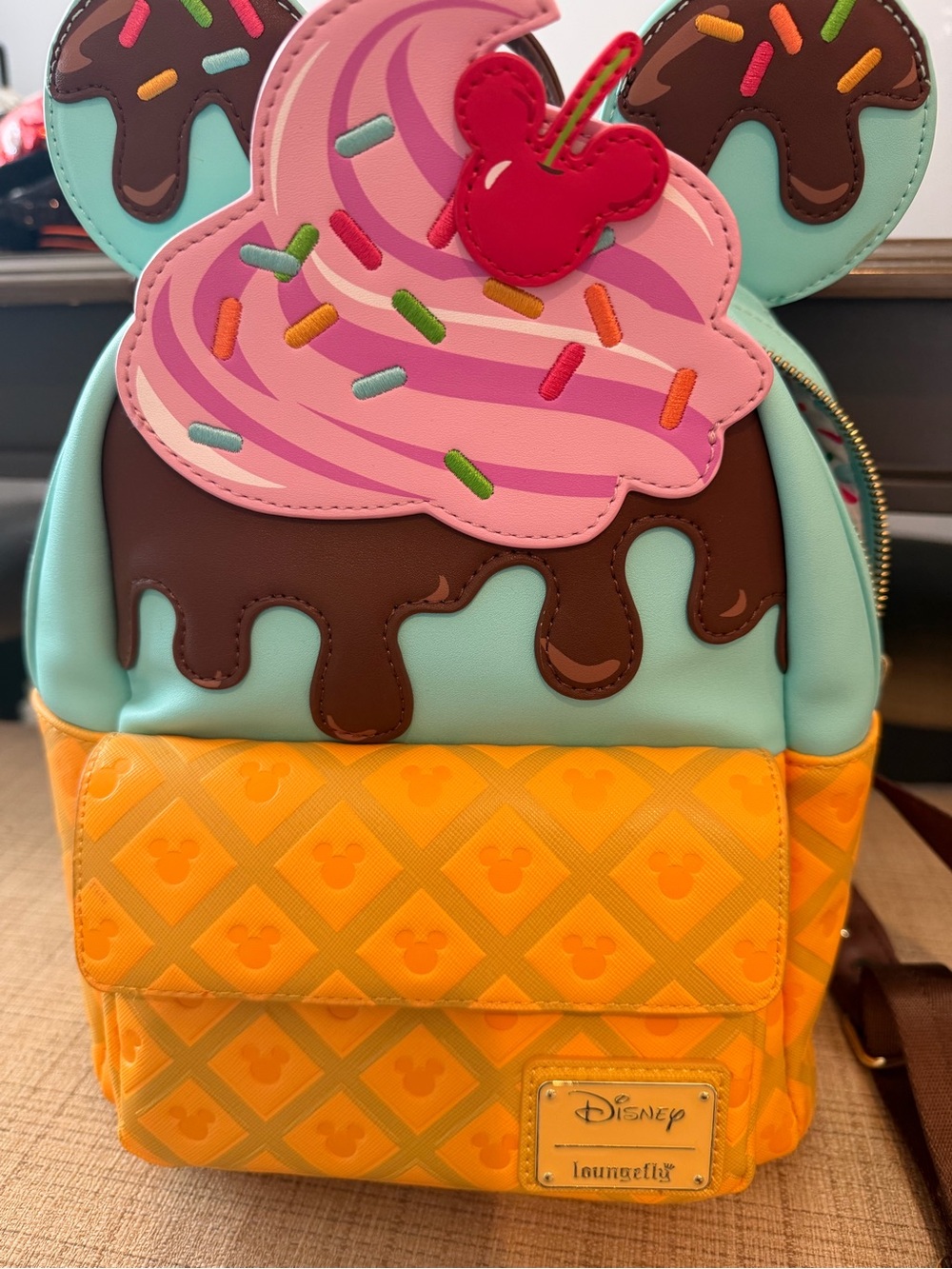 Loungefly Pink Mint Yellow Ice Cream Sundae Kids Mini Backpack